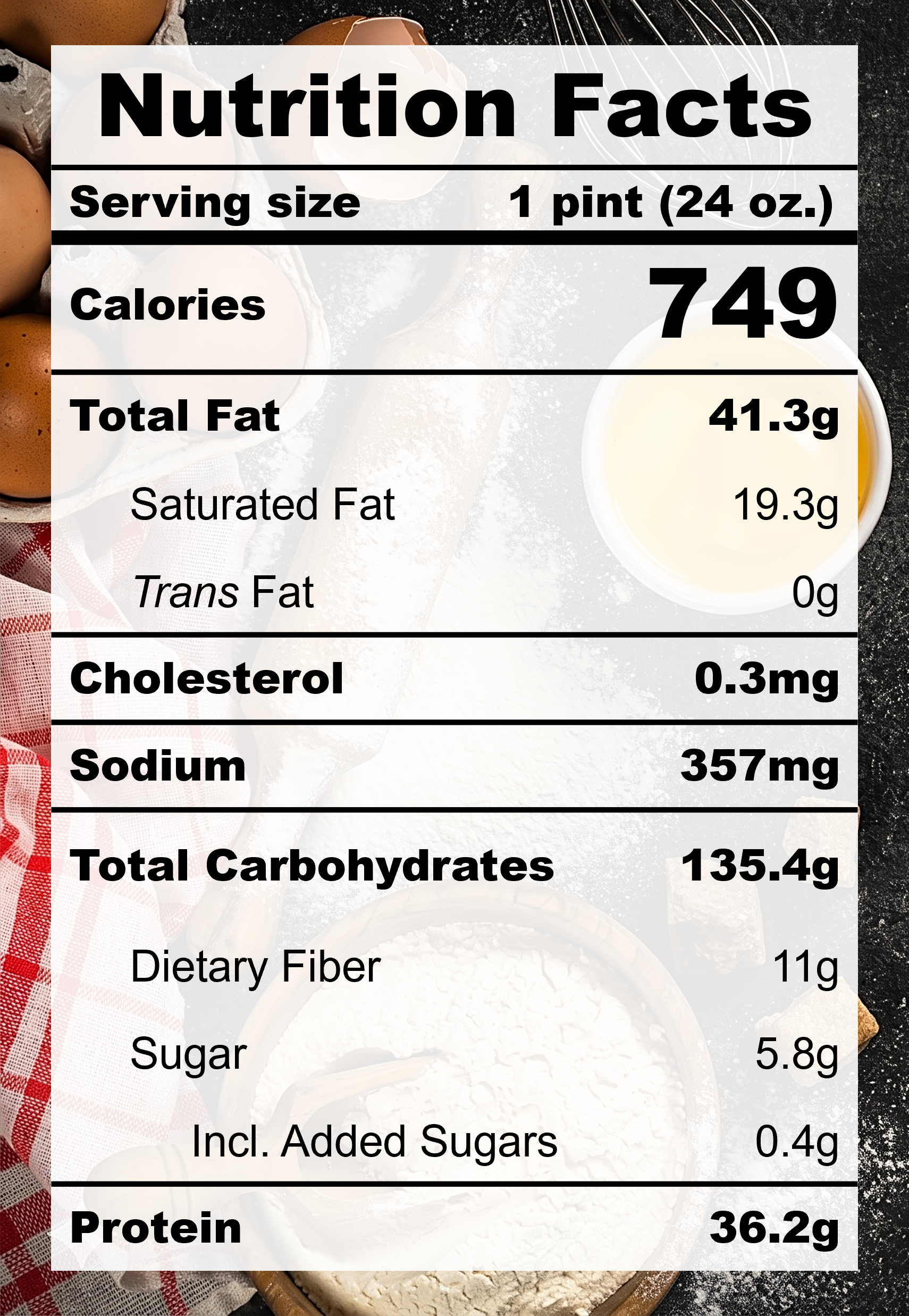 Nutrition Facts for B7.1 Red Bean Coconut Almond Crunch