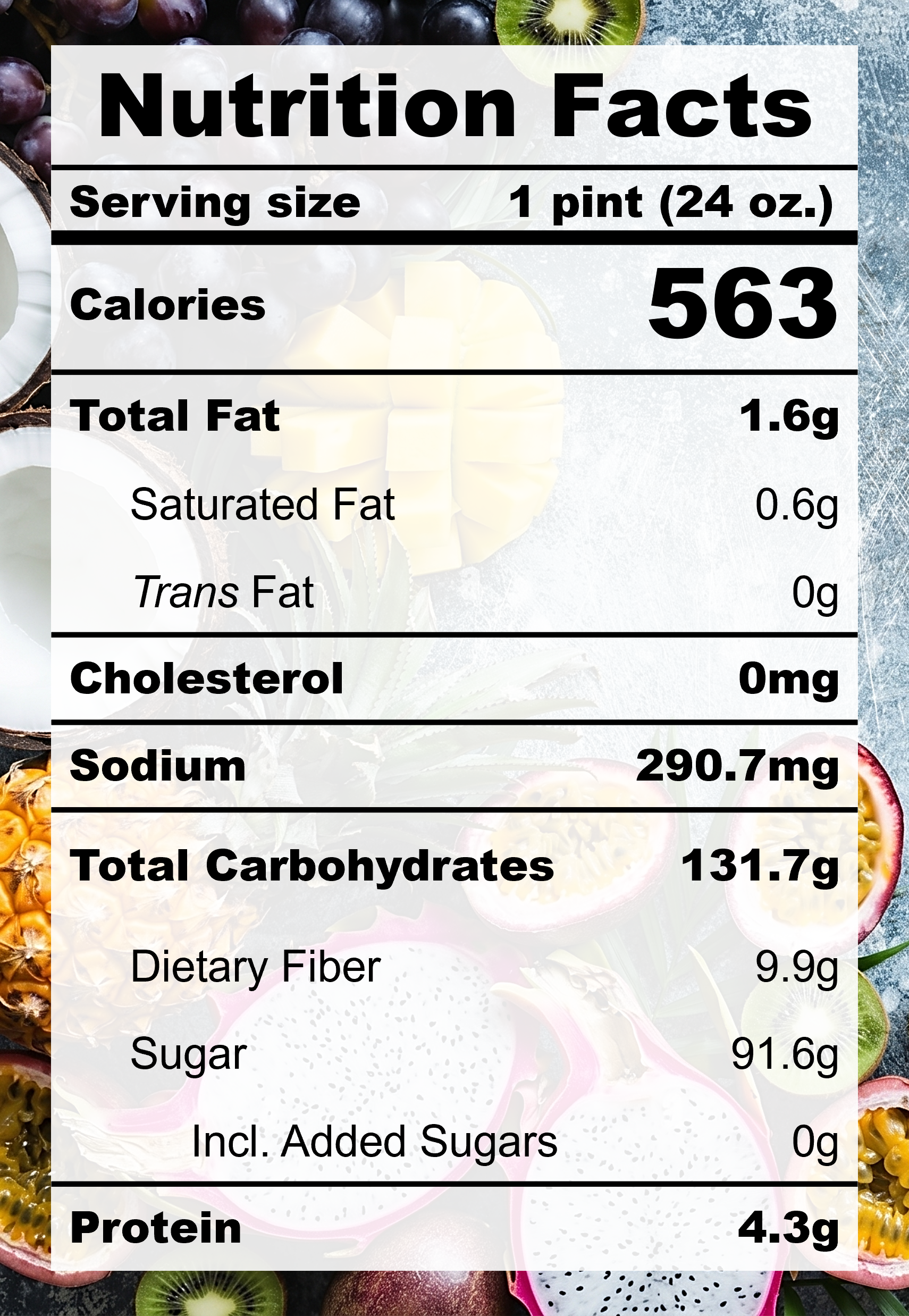 Nutrition Facts for F3.1 Banana